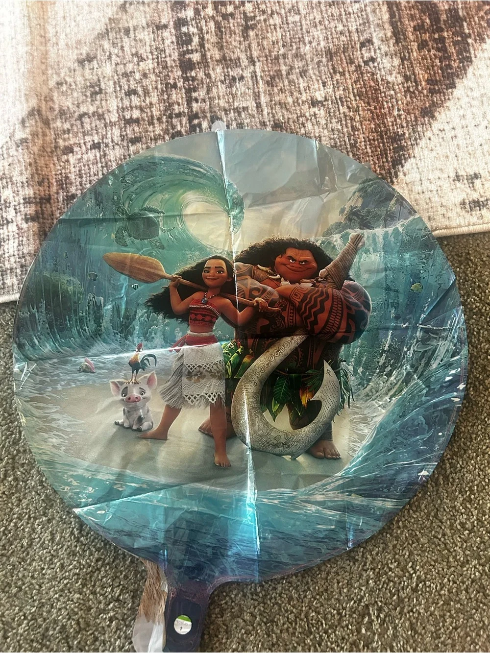 Moana Party Foil Balloon - White & Yellow